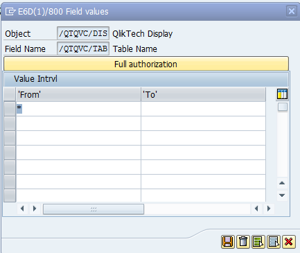 Field values table dialog with * visible in first entry