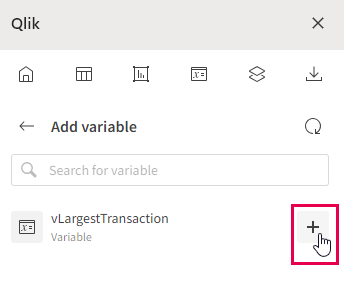 Wählen Sie die Variable, die Sie zur Vorlage hinzufügen möchten, aus der Liste der verfügbaren Variablen aus