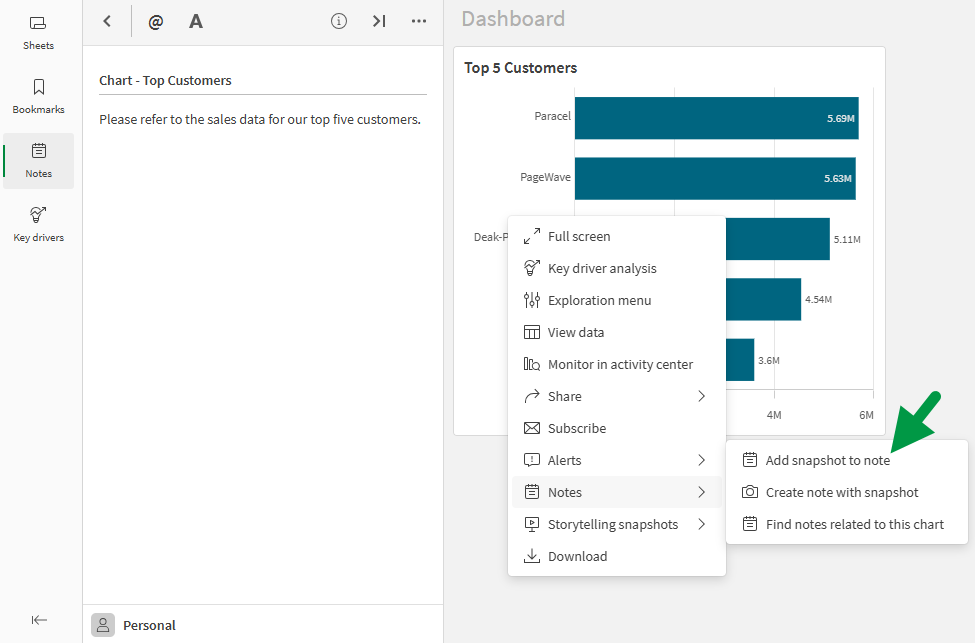 Fügen Sie einen Schnappschuss zu Notiz hinzu.