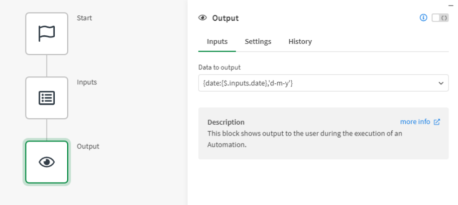 Image showing the automation structure and input configuration using the date formula