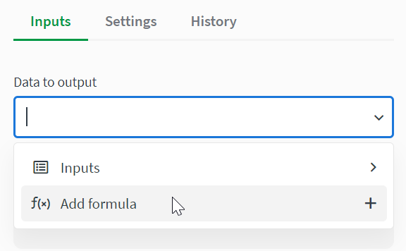 inputs showing field mapped value and formula option