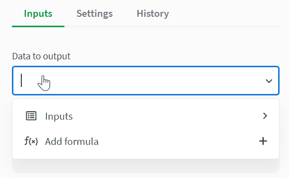 The inputs section