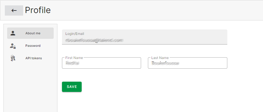 Registerkarte „About me“ (Über mich).