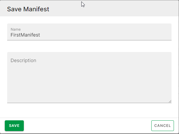 Manifest gespeichert.