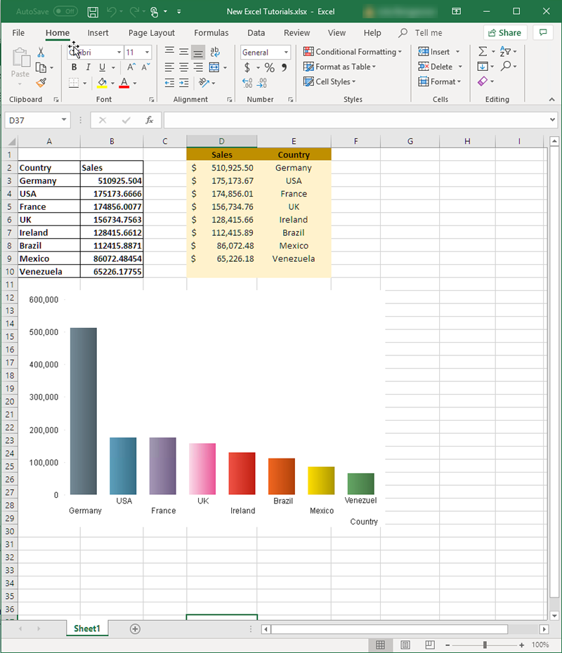 Preview in Excel showing how generated report will look.