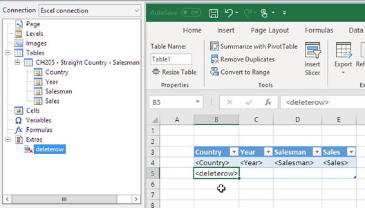 Excel report template creation with pivot table.