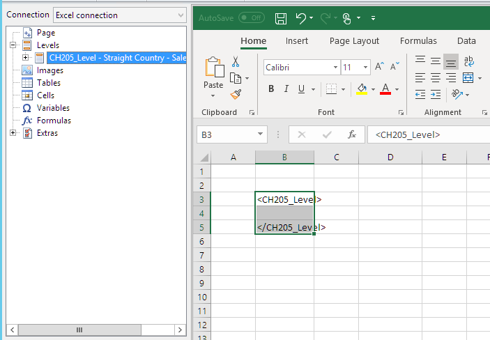 Excel report template creation with pivot table.