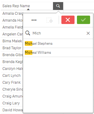 Click to view full size List search.