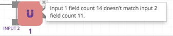 field count error example input 1 field count doesn't match input 2 field count