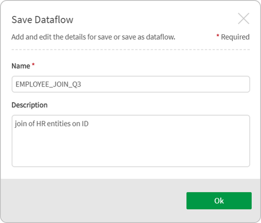 Save dataflow panel