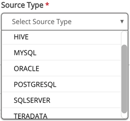 If connection type is JDBC available databases will display in dropdown