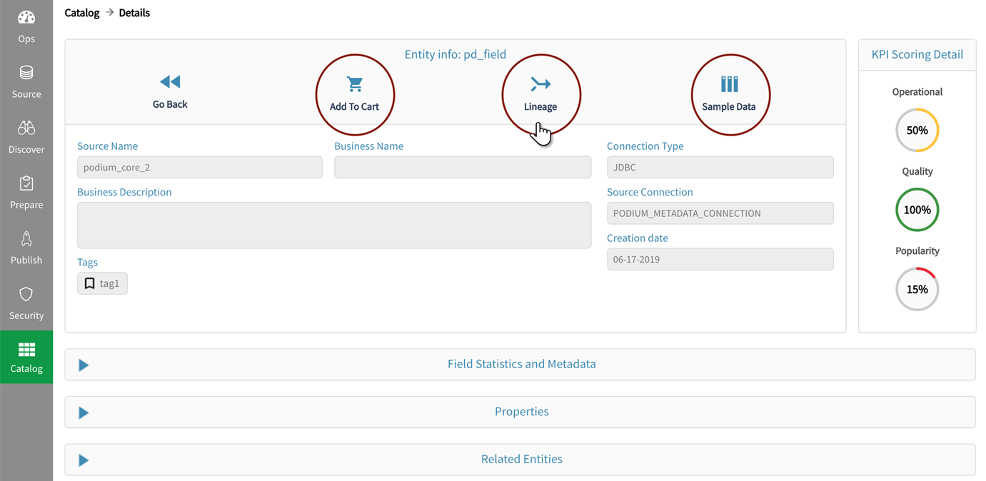 Entity details example