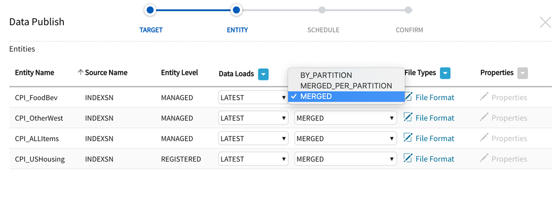 Merge mode can be configured for each entity