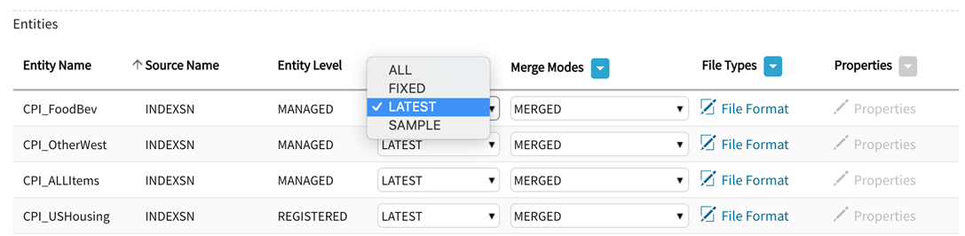 Data load type can be configured for each entity