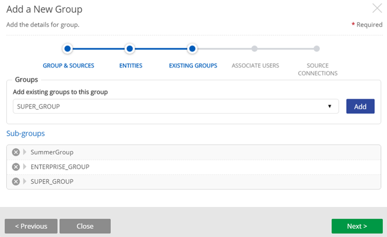 add subgroups to group