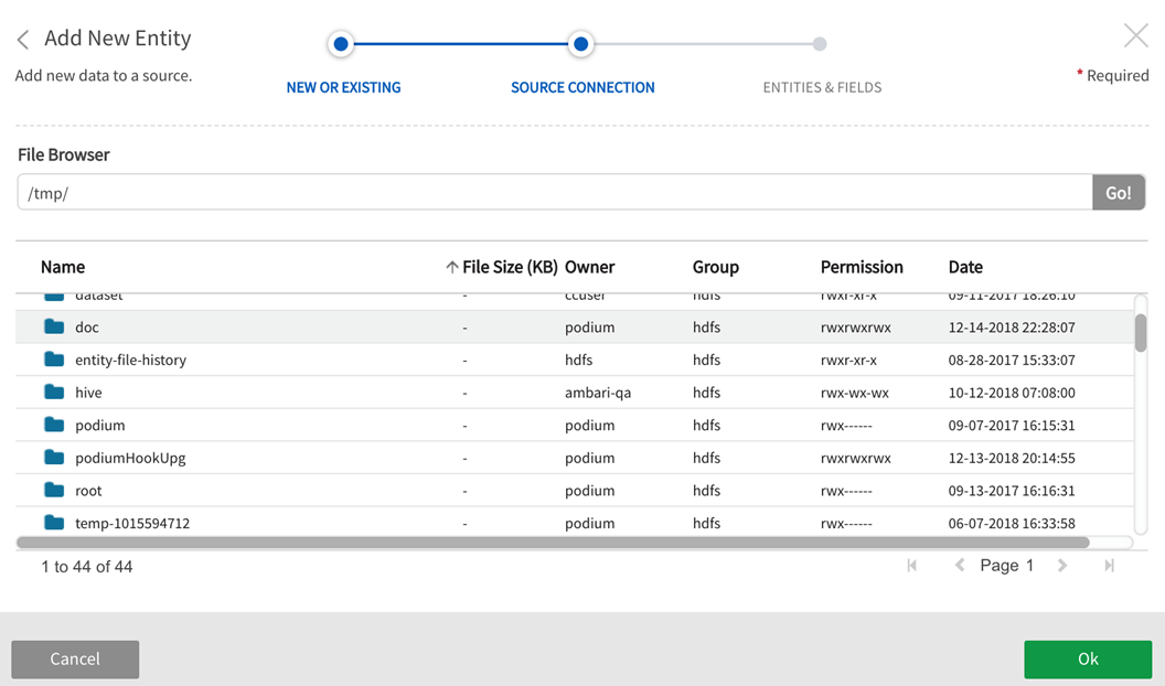 Browse base directory subfolders