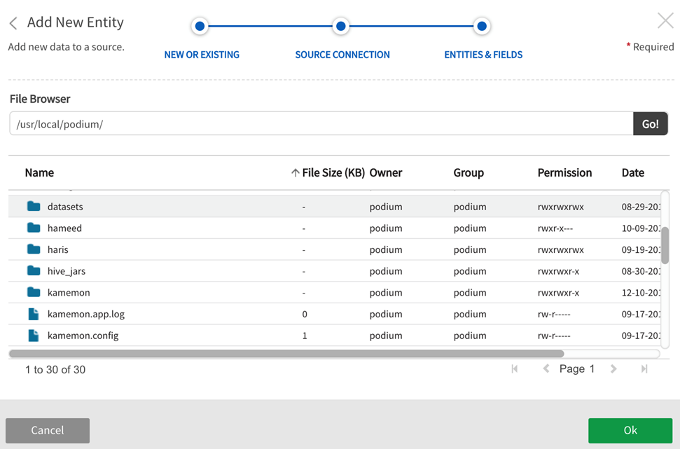 Browse directories for data file