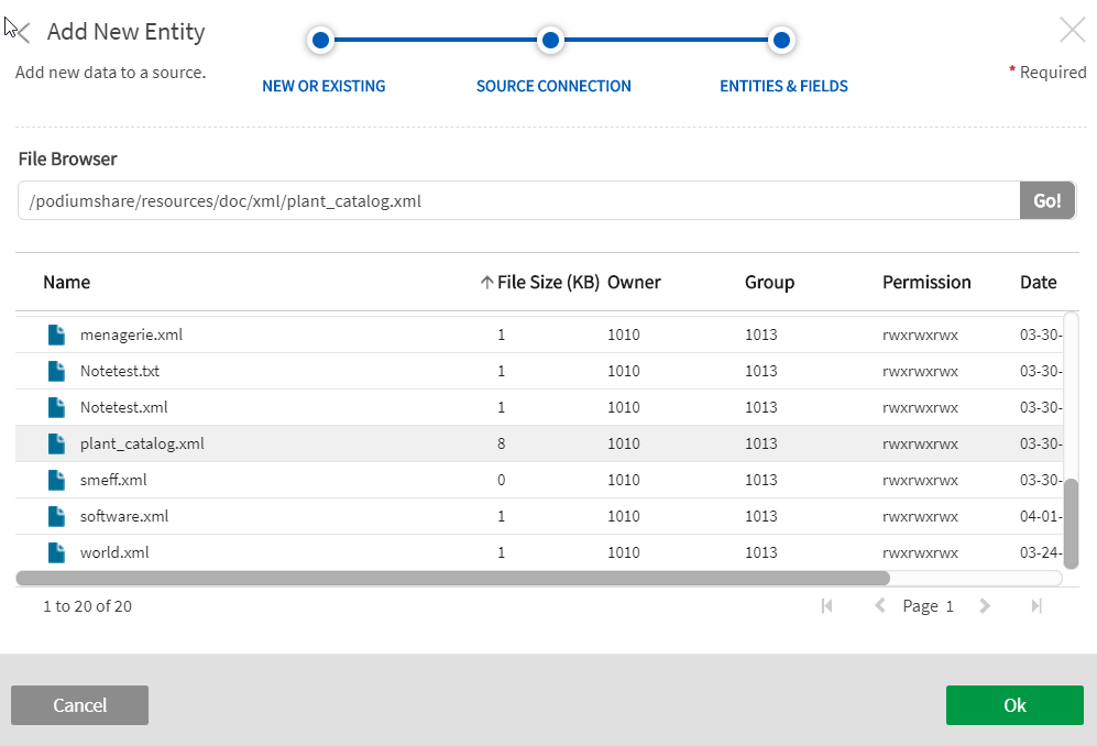 Browse directories for data file