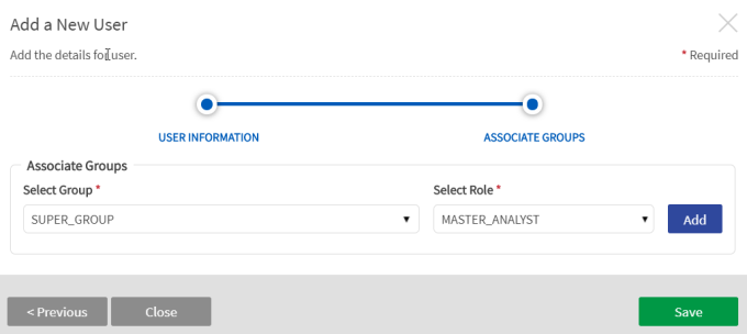 Associate user with group and assign role