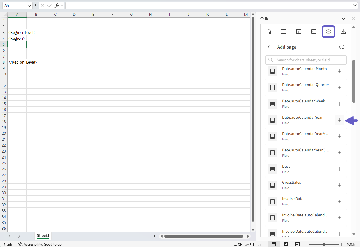 Selecting the field to use as a page