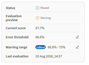 Error threshold and warning range configuration