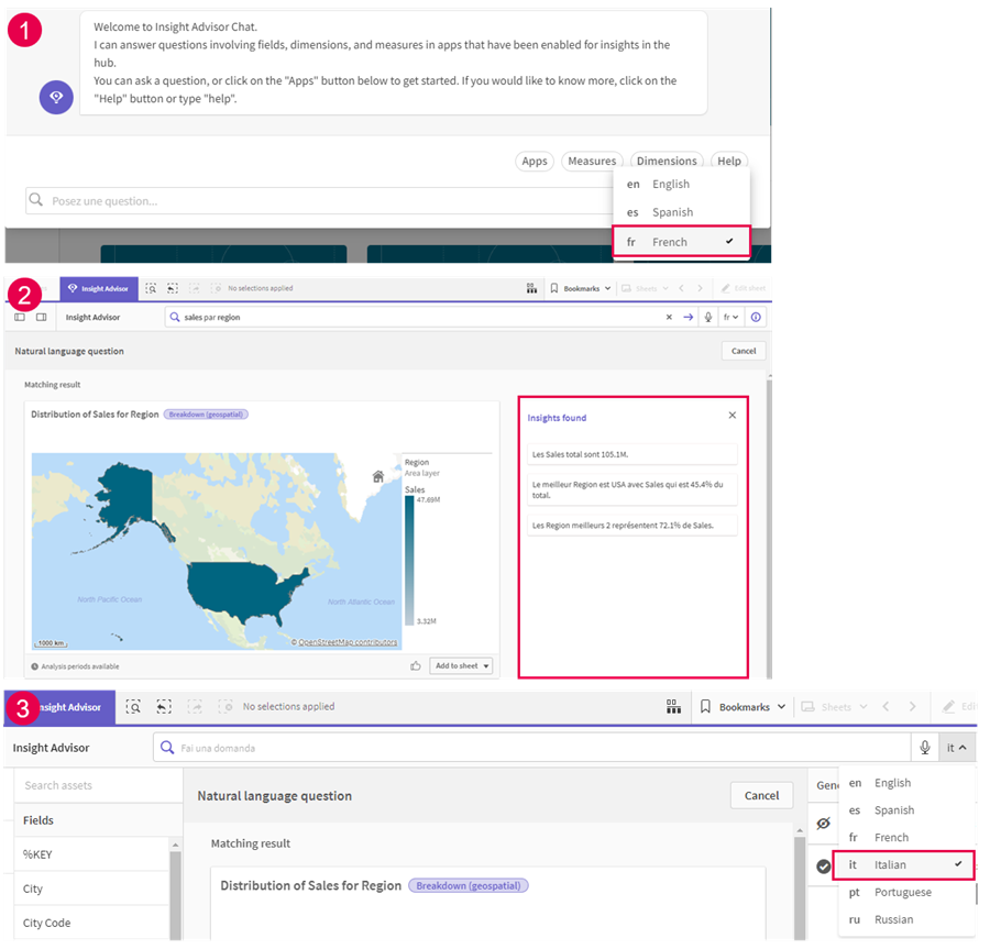 Language support for French and Italian in Insight Advisor