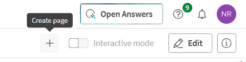 Create page button