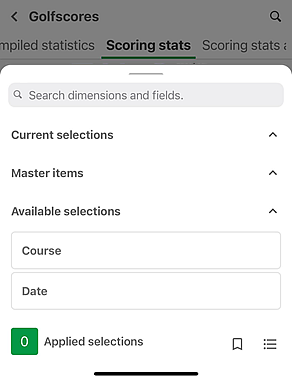 Qlik Sense Mobile SaaS selections tool