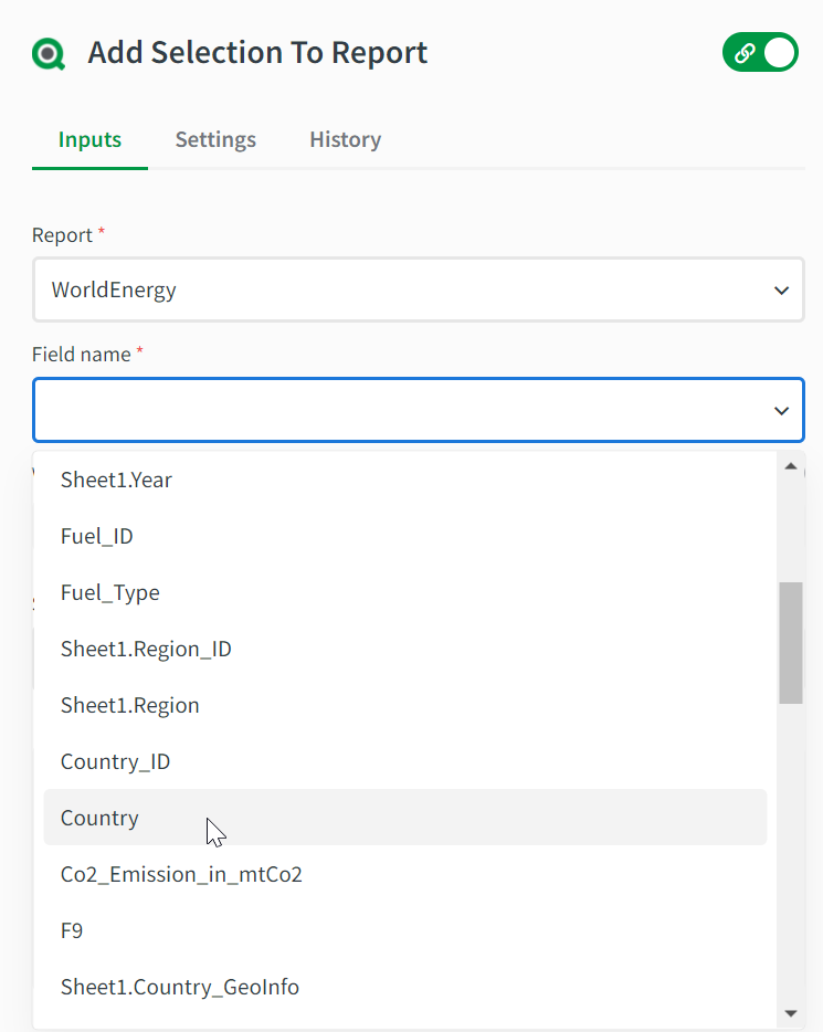 Creating a report using Qlik Application Automation | Qlik Cloud Help