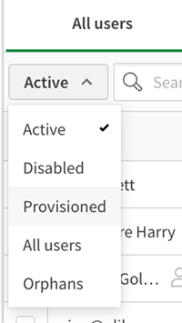 Select provisioned from users table