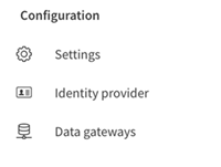 Click Identity provider in Configuration menu