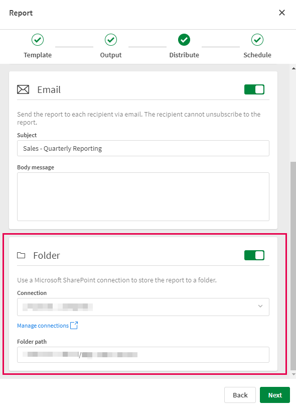 Clicking the button in the Recipients tab to download the example source file