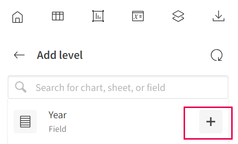 Expanding the 'Fields' section of the 'Add level' workflow, select a field to use for the level