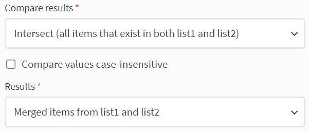 compare list block compare fields