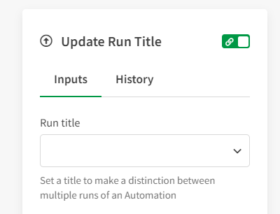 Update run title block inputs