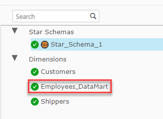 Data mart with a referenced dimension
