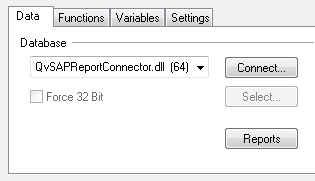 Data tab with QvSAPReportConnector.dll selected