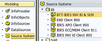 Modeling Source System menu