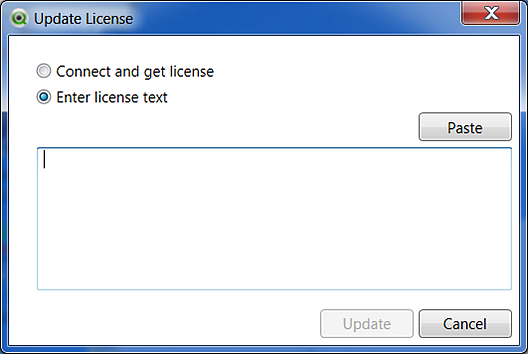 Enter license text option