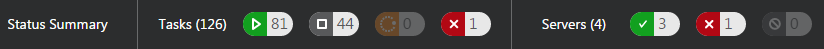 Click to view full size Status Summary bar with visible Task and Server status counts
