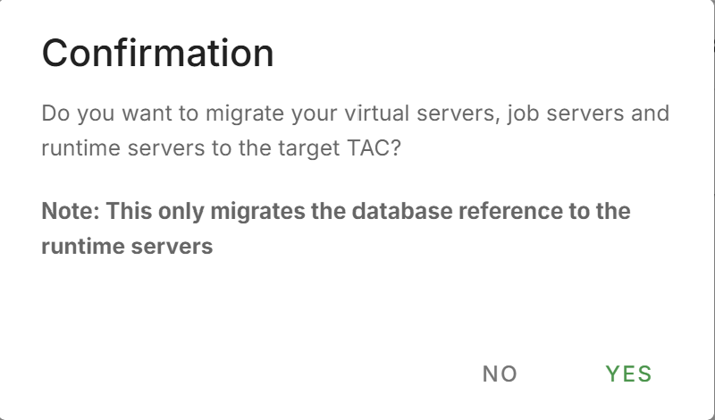 Servers migration confirmation.