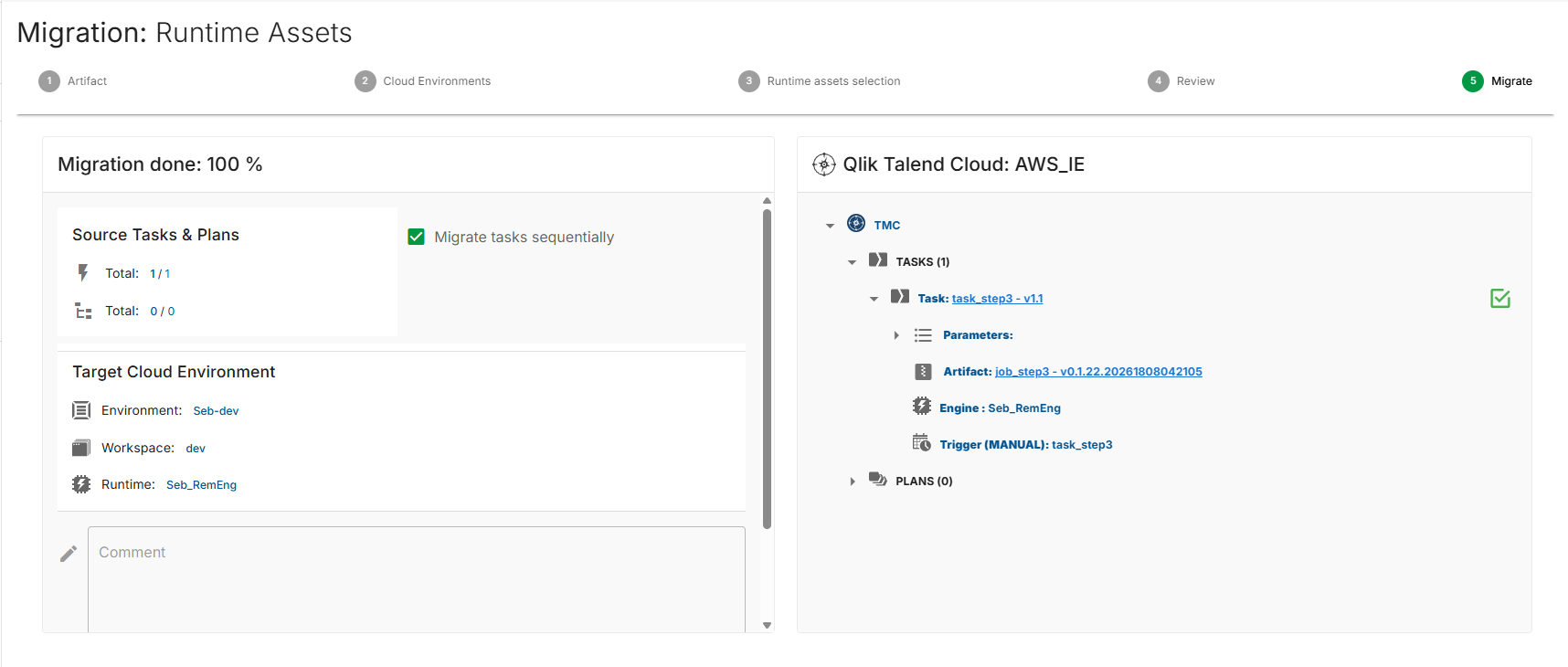 Task and plan migration