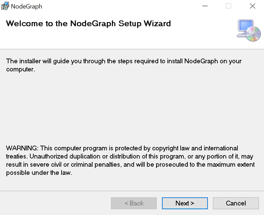 The NodeGraph setup wizard.