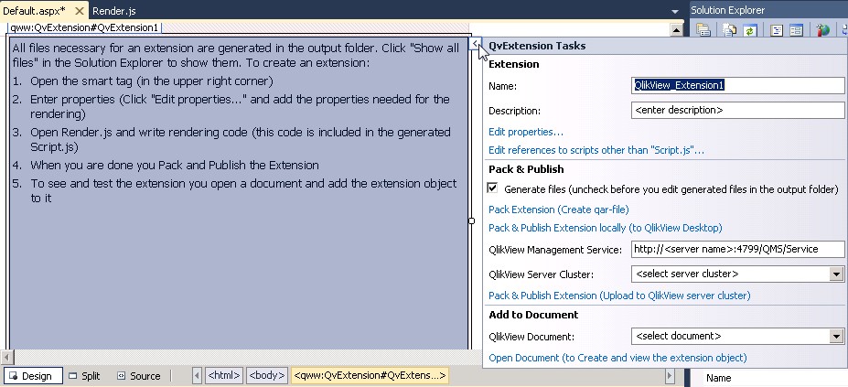 QvExtension Template in Visual Studio displaying build process
