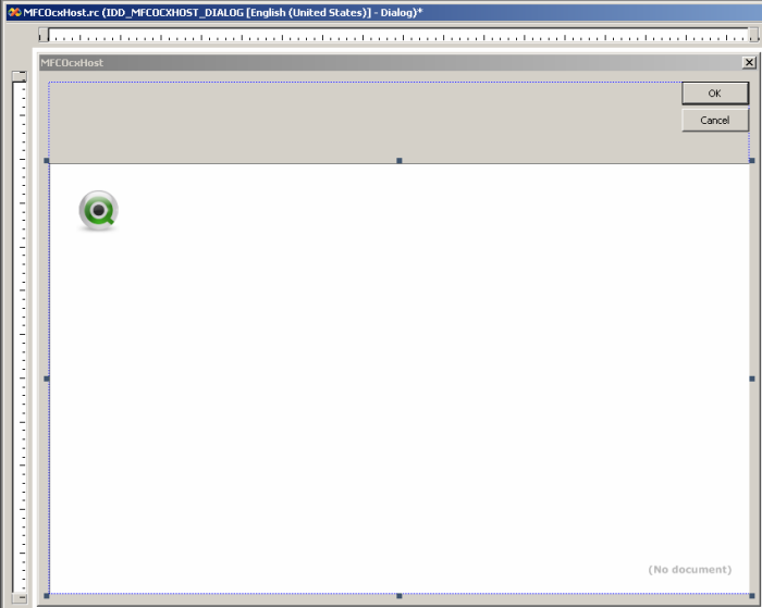 OCX Host dialog with QlikOCX Control placed