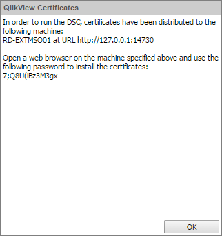 The QlikView Certificates window.