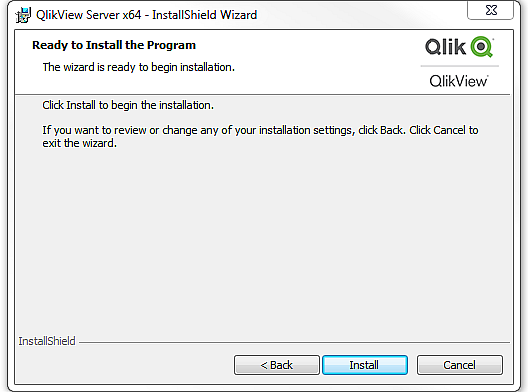 The Ready to Install dialog.