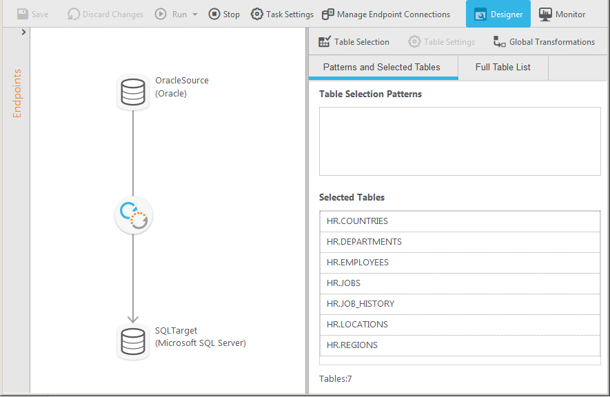 Designer mode interface example
