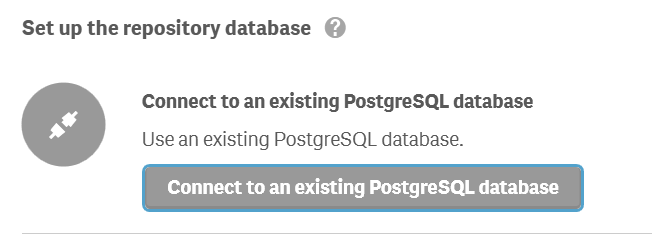 Click to view full size The section of the installer to connect to an existing PostgreSQL DB.