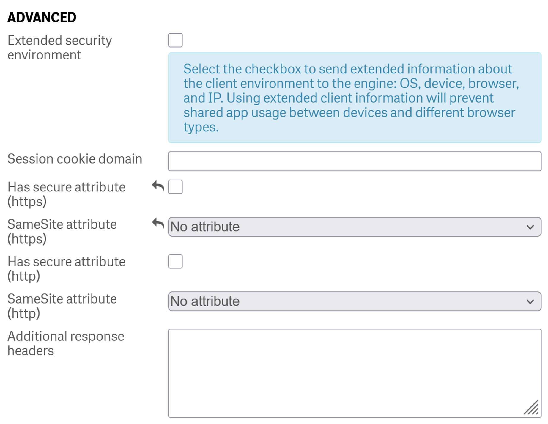 Advanced settings.